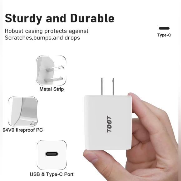 USB C Wall Charger 25W, Type C Fast Charger Block,PD 3.0 Port Power Adapter for - Picture 2 of 8